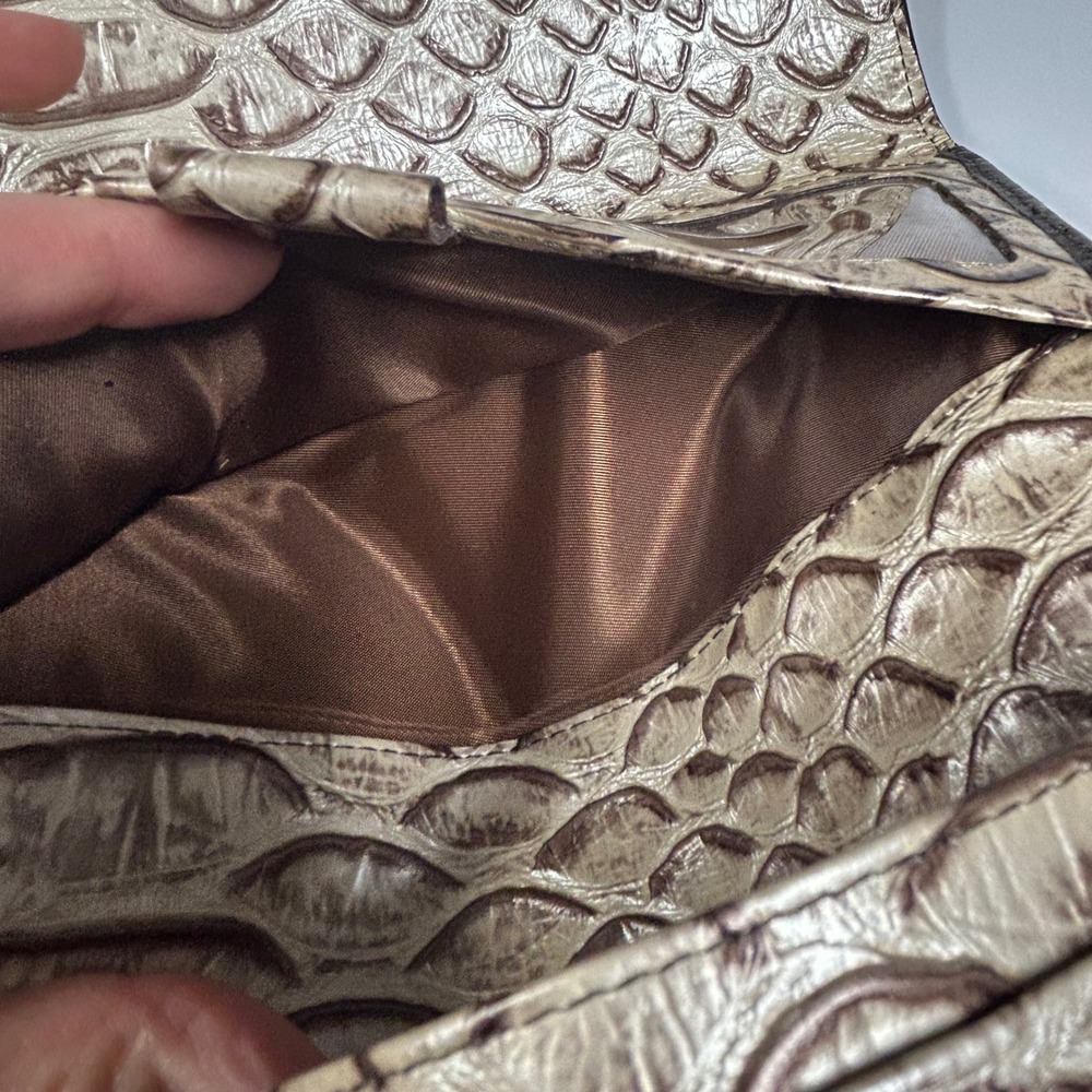 Brahmin Ady Leather Wallet Trifold fold Croc Alligator Embossed Checkbook Luxury - Picture 6 of 13